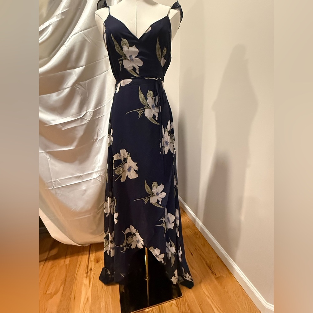 Lulu's Navy Floral High Low Dress
